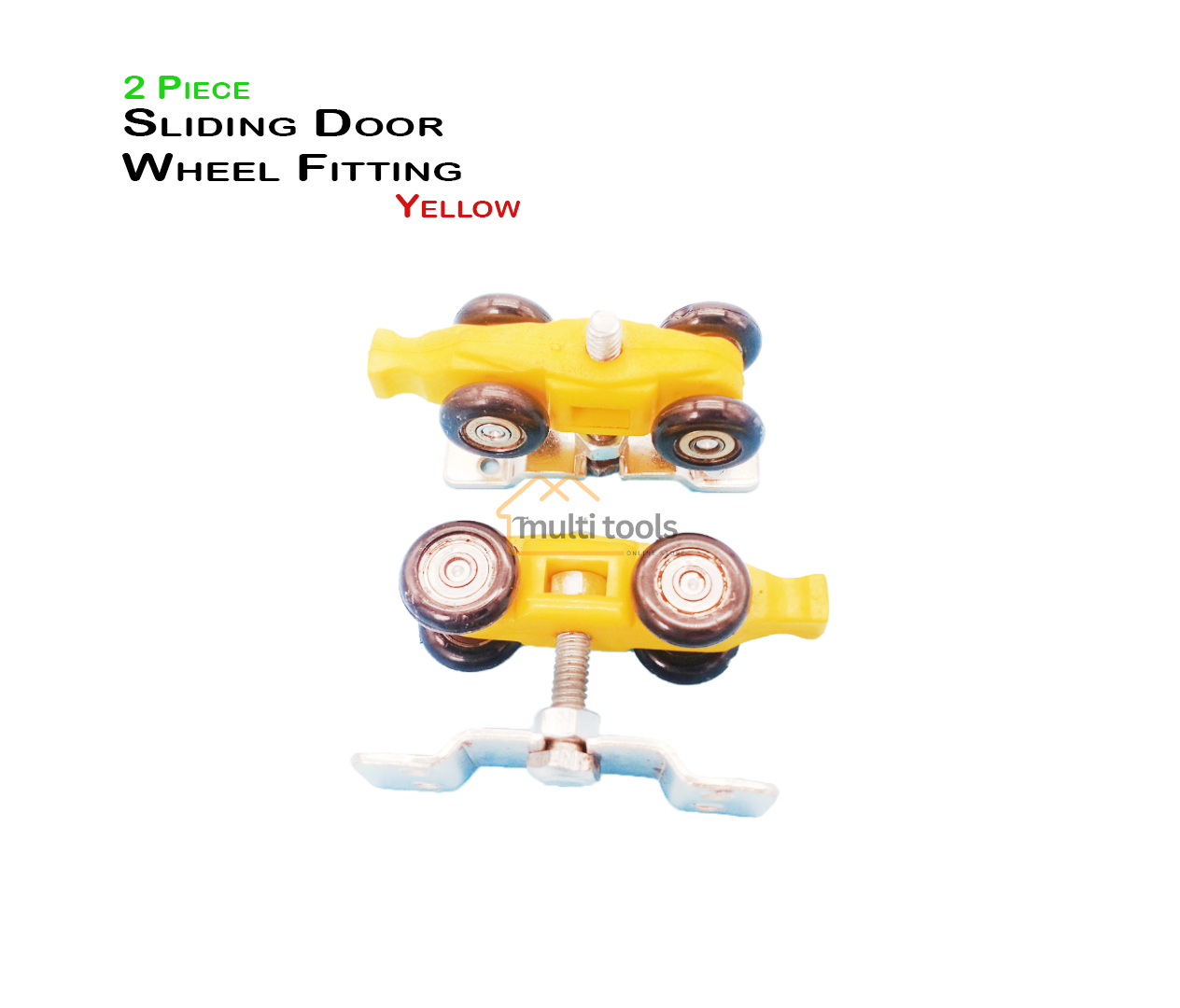 2 Pcs Sliding Door Wheel Fitting Yellow
